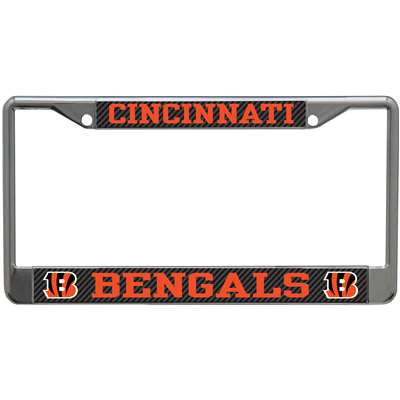 Cincinnati Bengals Metal License Plate Frame - Carbon Fiber