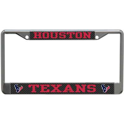 Houston Texans Metal License Plate Frame - Carbon Fiber
