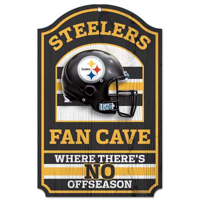 Pittsburgh Steelers Fan Cave Wood Sign