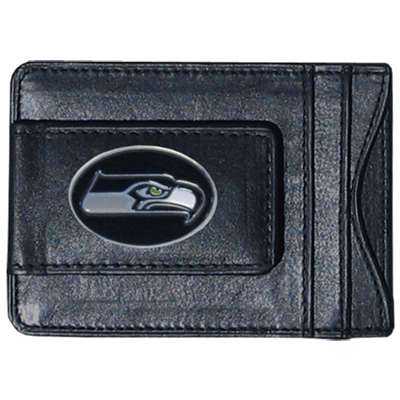 Seattle Seahawks Leather Card Holder Money Clip