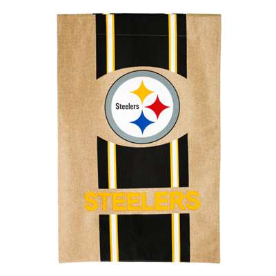 Pittsburgh Steelers Burlap Flag - 28" x 44"