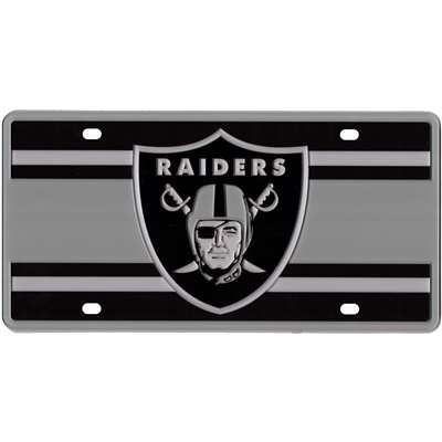 Oakland Raiders Full Color Super Stripe Inlay License Plate