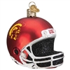 USC Trojans Glass Christmas Ornament - Football He