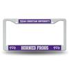TCU Horned Frogs White Plastic License Plate Frame