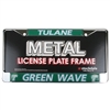 Tulane Green Wave Metal License Plate Frame W/domed Insert