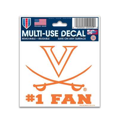 Virginia Cavaliers Decal 3" X 4" - #1 Fan