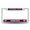 Virginia Tech Hokies White Plastic License Plate Frame