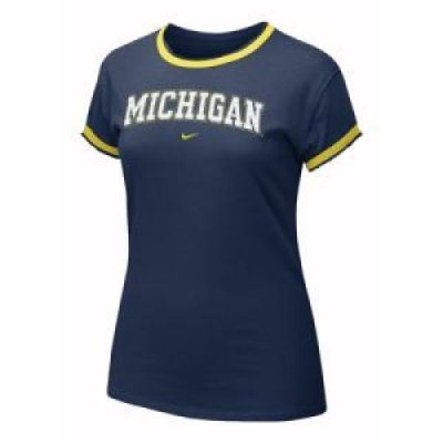 Michigan Women's Nike Fancy Tissue Ringer Top
