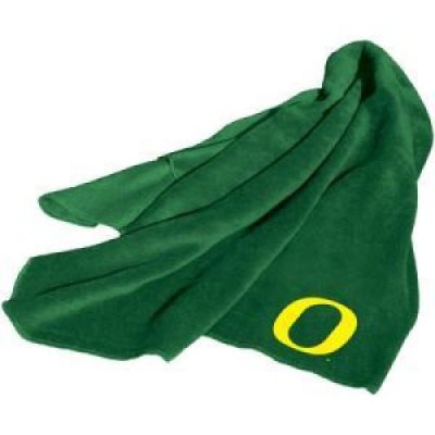 Green Oregon Ducks Fleece Throw Blanket
