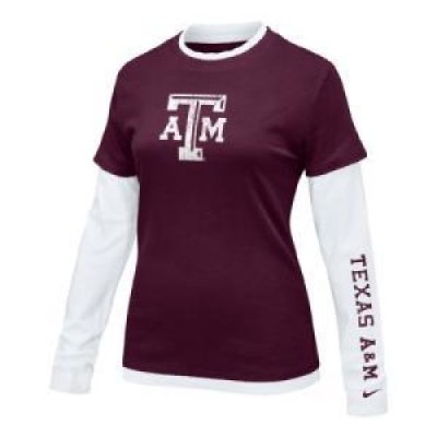 Texas A&m Women's L/s College 2-in-1 Tee