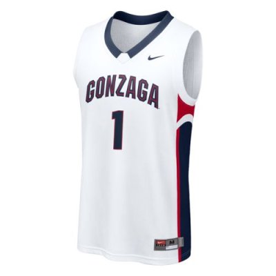 Nike Gonzaga Bulldogs Replica Basketball Jersey - #1 White