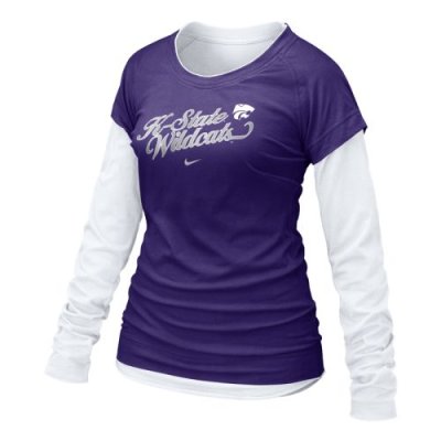 Kansas State Wildcats Shirt - Nike Women's Cross Campus Double Layer T Shirt