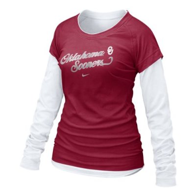 Oklahoma Sooners Shirt - Nike Women's Cross Campus Double Layer T Shirt