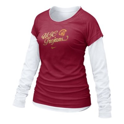 Usc Trojans Shirt - Nike Women's Cross Campus Double Layer T Shirt