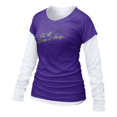 Tcu Horned Frogs Shirt - Nike Women's Cross Campus Double Layer T Shirt