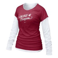Washington State Cougars Shirt - Nike Women's Cross Campus Double Layer T Shirt