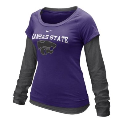 Nike Kansas State Wildcats Womens Long Sleeve Double Layer T-shirt