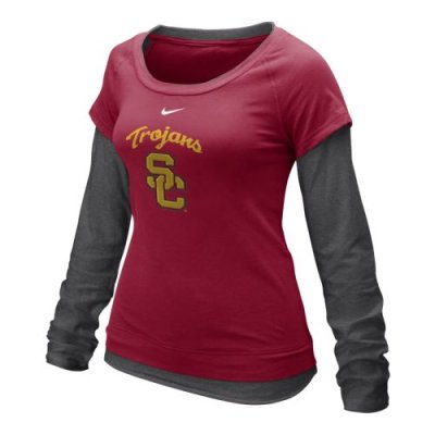 Authentic SC Apparel NCAA USC Trojans Girls Trojans & Touchdowns Pink Tee 6M New 