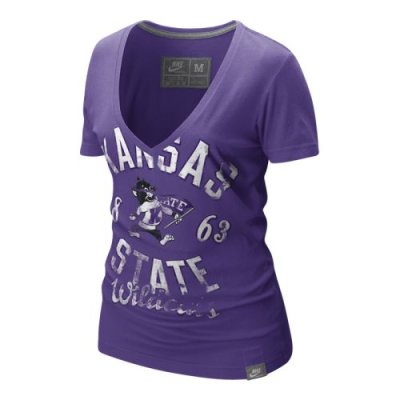 Nike Kansas State Wildcats Womens Vault V-neck T-shirt