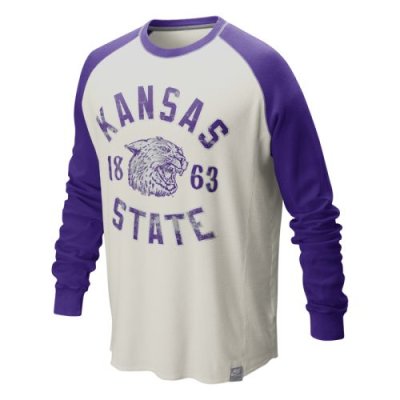 Nike Kansas State Wildcats Vault Washed Waffle Graphic Crew Top
