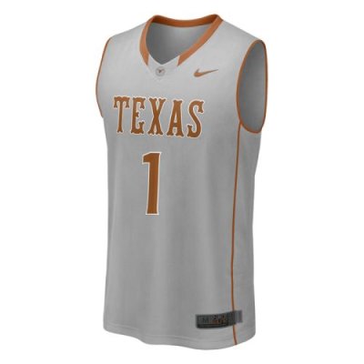 Nike Texas Longhorns Twill Players Basketball Jersey - #1 Grey