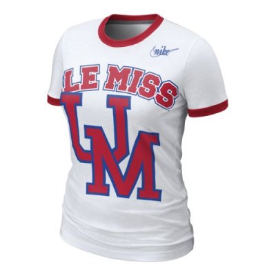 Nike Mississippi Rebels Womens Vault Ringer T-shirt