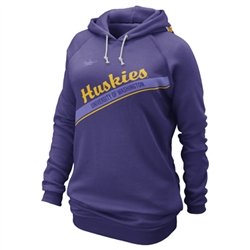 Nike Washington Huskies Womens Vault Long Boyfriend Pullover Hooded Sweatshirt