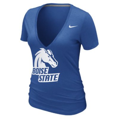 Nike Boise State Broncos Womens Deep V Burnout T-shirt
