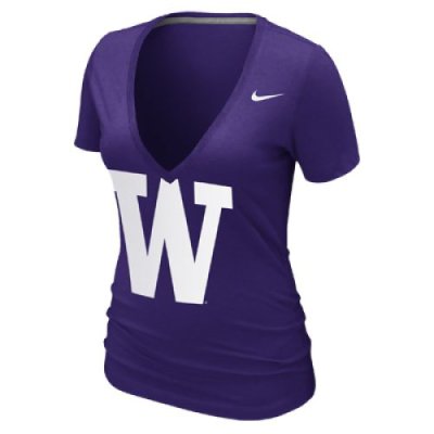 Nike Washington Huskies Womens Deep V Burnout T-shirt