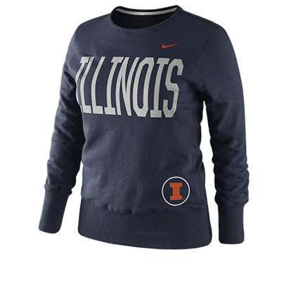 Nike Illinois Fighting Illini Women's Classic Fleece Crew Sweatshirt