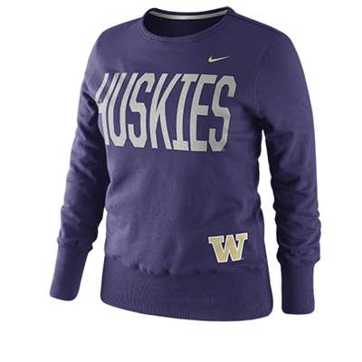 Nike Washington Huskies Women's Classic Fleece Crew Sweatshirt