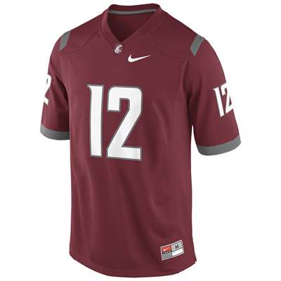Nike Washington State Cougars Replica Football Jersey - #12 Crimson