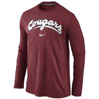 Nike Washington State Cougars Cotton Long Sleeve Wordmark T-Shirt