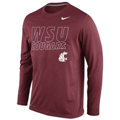Nike Washington State Cougars Long Sleeve DNA Legend Crew Shirt