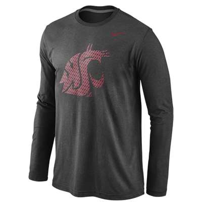 Nike Washington State Cougars Long Sleeve Stealth Tri-Blend T-Shirt