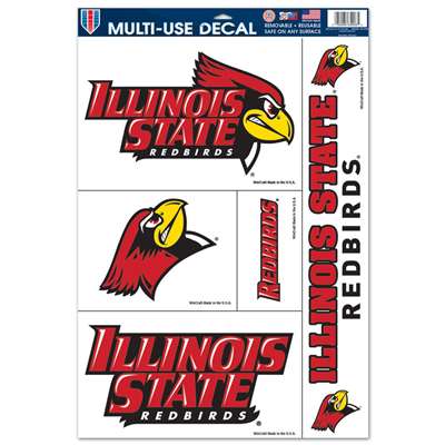 Illinois State Redbirds Multi-Use Decal Sheet - 11" x 17"