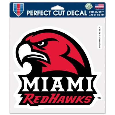 Miami of Ohio Redhawks Full Color Die Cut Decal - 8" X 8"