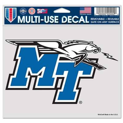 Middle Tennessee State Blue Raiders Ultra Decal 4.5" x 6"