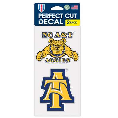 North Carolina A&T Aggies Perfect Cut Decal 4" x 4" - Set of 2