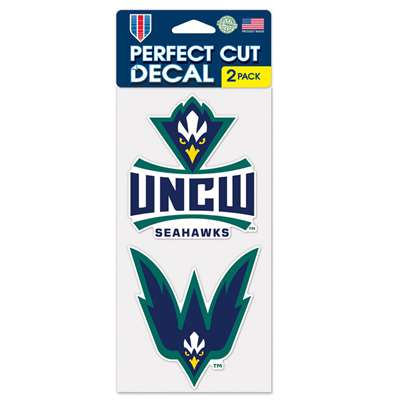 UNC Wilmington Seahawks Perfect Cut Decal 4" x 4" - Set of 2