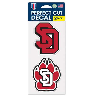 South Dakota Coyotes Perfect Cut Decal 4" x 4" - Set of 2