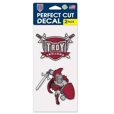 Troy Trojans Perfect Cut Decal 4" x 4" - Set of 2