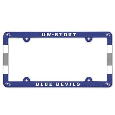 Wisconsin-Stout Blue Devils Plastic License Plate Frame