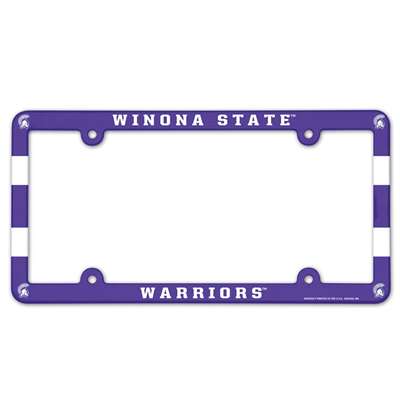 Winona State Warriors Plastic License Plate Frame