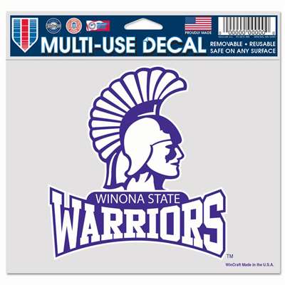 Winona State Warriors Ultra Decal 4.5" x 6"