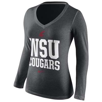 Nike Washington State Cougars Women's Long Sleeve V-Neck T-Shirt