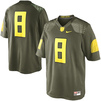 Nike Oregon Ducks Limited Edition Military Jersey - #8 Olive