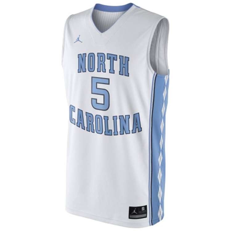 Nike North Carolina Tar Heels Replica Basketball Jersey - #5 - White