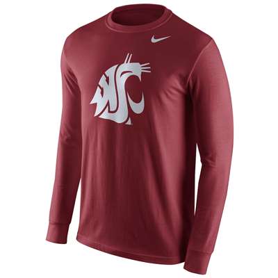 Nike Washington State Cougars Cotton Long Sleeve Logo T-Shirt