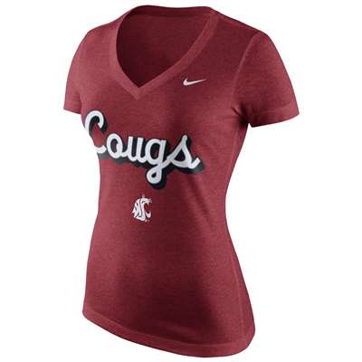 Nike Washington State Cougars Women's Mid V-Neck T-Shirt